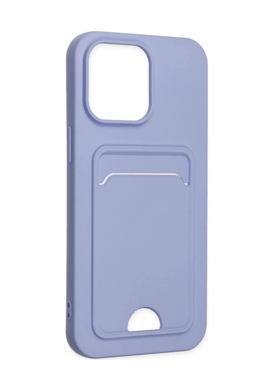 Apple Uyumlu iPhone 14 Pro Uyumlu Kılıf Kelvin Kartvizitli Silikon - Lila