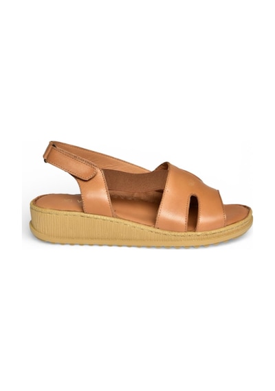 Fox Shoes Y555554003 Taba Hakiki Deri Günlük Kadın Sandalet Taba