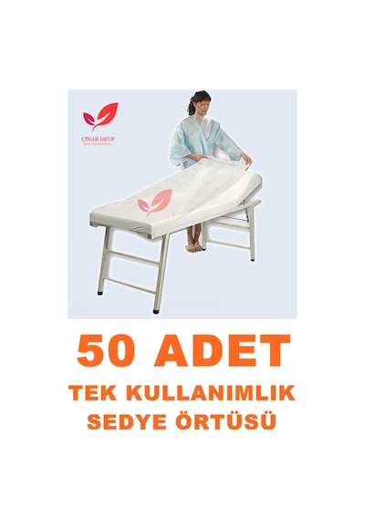 Tek Kullanımlık Sedye Örtüsü Lastikli Beyaz Renk (50 Adet)