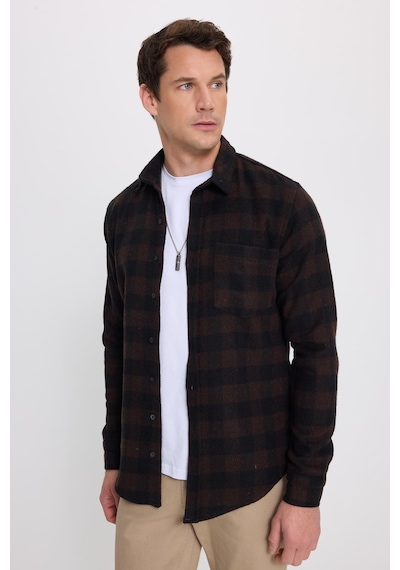 Tudors Erkek Slim Fit Dar Kesim Uzun Kollu Cepli Kareli Dama Desenli Kışlık Oduncu Gömlek-41699 Çok Renkli Tudors Erkek Slim Fit Dar Kesim Uzun Kollu Cepli Kareli Dama Desenli Kışlık Oduncu Gömlek-41699 Çok Renkli
