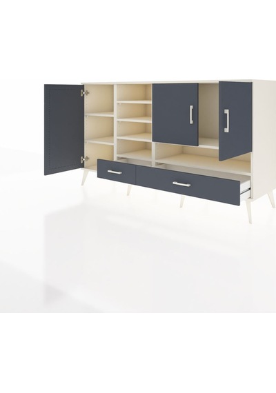 Kronos Konsol 8 Raflı 2 Çekmeceli 3 Kapaklı 176x59x99 Aytaşı-antr Aytaşı-antrasit