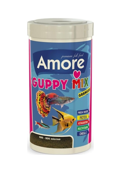 Guppy Mix Granules Lepistes Melek Tetra Balığı Yemi 250 Ml, 100 Gr