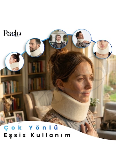 Ortopedik Sünger Boyunluk Krem Renk Ergonomik Servikal Boyun Desteği Hafif Ve Hava Alabilen Tasarım
