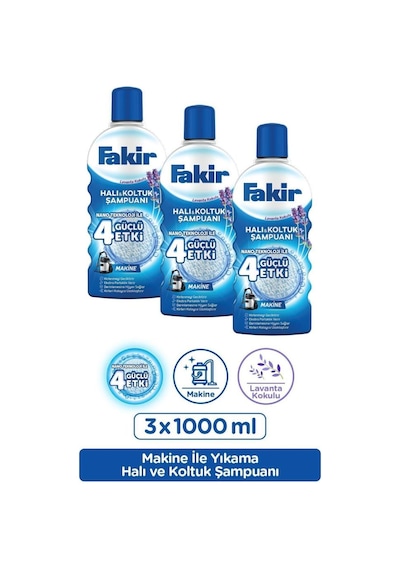Fakir Halı Ve Koltuk Şampuanı Lavanta Kokulu Makine X 3 3'lü Set