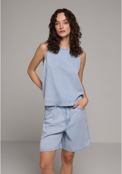 Colin's Colins Loose Fit Yüksel Bel Düz Kadın Bleach İndigo Denim Jean Şort Cl1081453 Q1.v2 Dn45062
