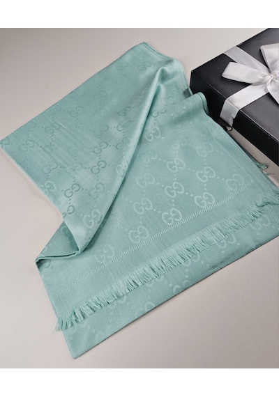 Miorel Scarfs G Desen Çift Taraflı Kaşmir İpek Şal 4 Mevsim Soft Pamuklu Şal Mint Yeşili