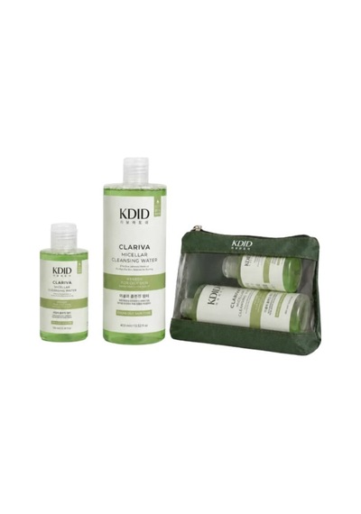 Kdid Miceller Water For Oily Skin Types Akyaj Temizleme Suyu Seti Yağlı Ciltler Clariva 400+100 Ml - Yeşil