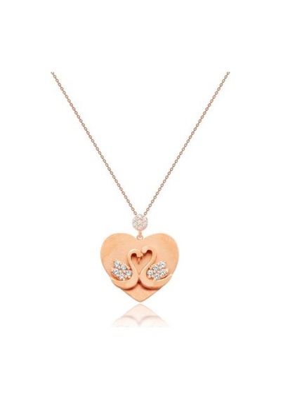 Diamond Line-Gülaylar - Pembe Altın 14 Ayar Kalp Kolye N11.24992