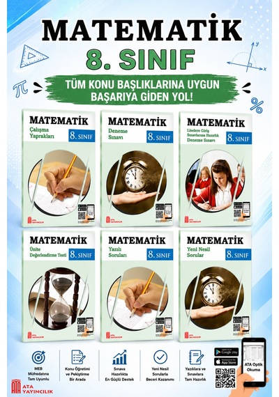8.sınıf Matematik Süper Set Ders Çalışma Yaprakları 6 Kitap