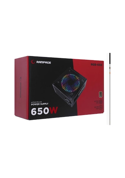 Rampage Rgb-650 650w 80 Plus Bronze Aktif Pfc 12cm Rgb Fanlı Power Supply