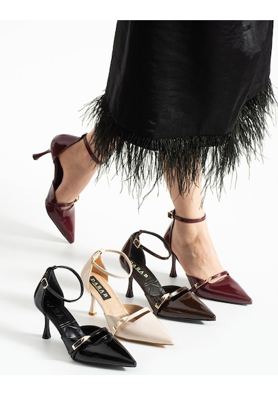 Dabab Shoes Elvora Kadın Bej Sivri Burun 7 Cm İnce Topuklu Bilekten Bantlı Tokalı Rugan Klasik Ayakkabı Dabab Shoes Elvora Kadın Bej Sivri Burun 7 Cm İnce Topuklu Bilekten Bantlı Tokalı Rugan Klasik Ayakkabı