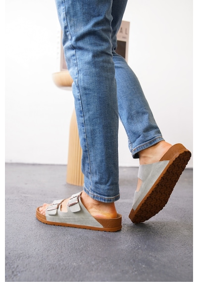 Daxtors Arizona Günlük Ortopedik Unisex Çift Tokalı Terlik Buz