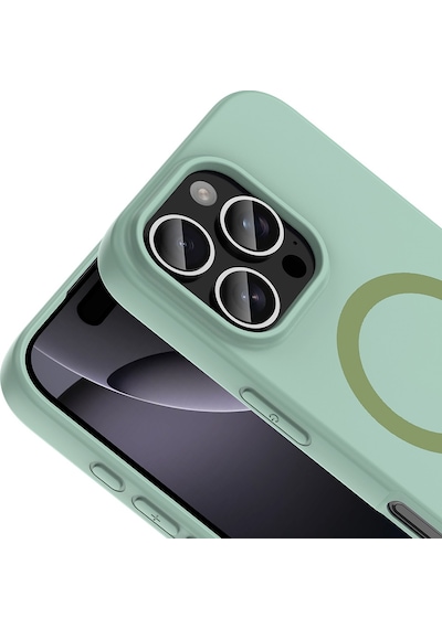 Maks Technology iPhone Uyumlu 16 Pro Kılıf M-safe Şarj Özellikli Mkst Aris Silikon Kapak - Turkuaz