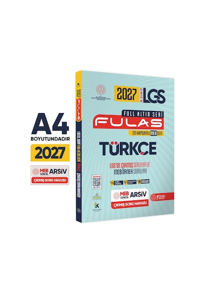 2027 8.Sınıf Full LGS Altın Seri(FULAS)MEB Çıkmış Modüler Soru Bankası Seti Çözümlü EN KAPSAMLI SET