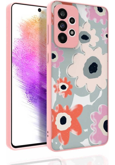 Samsung Uyumlu Galaxy A73 Kılıf Desenli Kamera Korumalı Parlak Zore Nora Kapak NO5