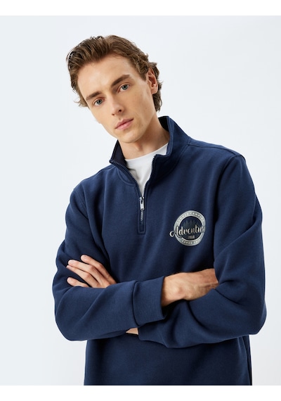 Koton Uzun Kollu Şardonlu Pamuklu Yarım Fermuarlı Baskılı Sweatshirt Lacivert 5wam70076mk Lacivert Koton Uzun Kollu Şardonlu Pamuklu Yarım Fermuarlı Baskılı Sweatshirt Lacivert 5wam70076mk Lacivert