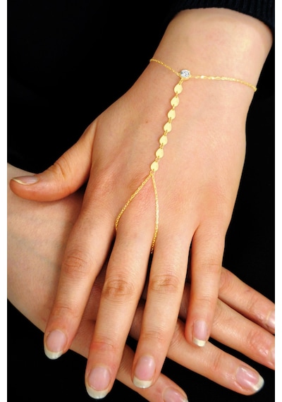 Gümüş Altın Yaldızlı Zirkon Taşlı Damla Modeli Pullu Şahmeran Barcode Beyaz - Rose Gold