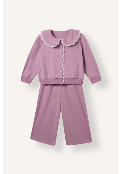 Defacto Fisto Bebe Yaka Düğmeli 2li Takım Kız Bebek I2905a526wnpr340 Mor-pr340