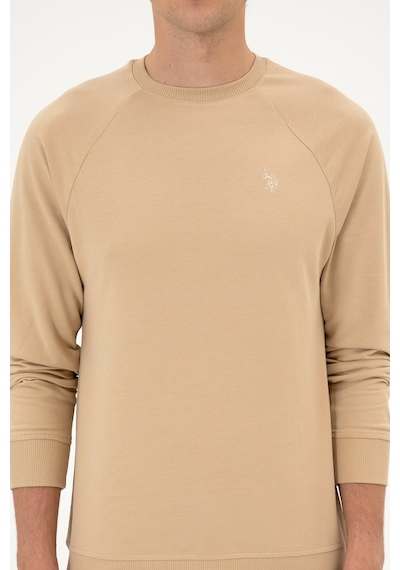 U.S. Polo Assn. Erkek Regular Fit Bisiklet Yaka Kum İnce Basic Sweatshirt 50313752-VR085 U.S. Polo Assn. Erkek Regular Fit Bisiklet Yaka Kum İnce Basic Sweatshirt 50313752-VR085