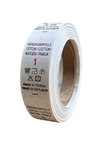 Örenler Plastik 2 Cm Bez Numara Yıkama Yaka Etiketi 500'lü Rulo 1 Beyaz