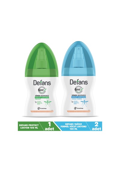 Defans Protect Sinek Kovucu Vücut Losyonu 100 ML + Defans Sinek Kovucu Vücut Losyonu 2 x 100 ML