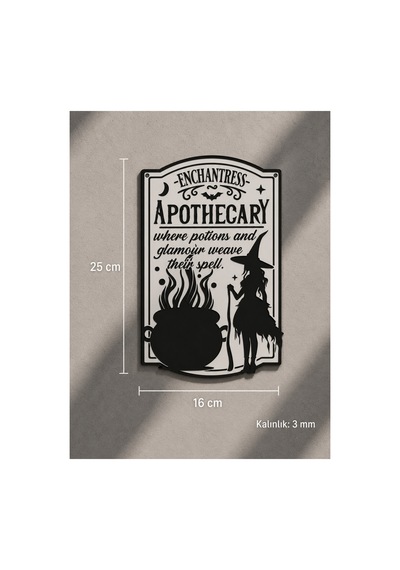 Apothecary Duvar Dekoru Cadı Tabelası Gotik Aktar Eczane Dekoru Halloween Duvar Süsü 16 25 Cm