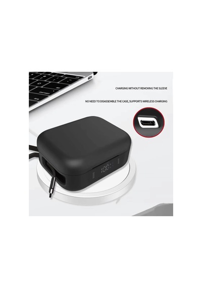 Ank3r Soundcore P41i Kılıf Askı Aparatlı Mat Silikon Lacivert