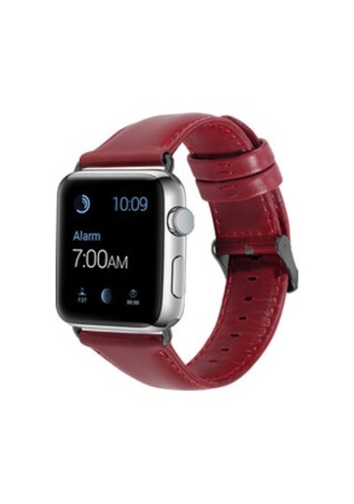 Apple Watch Uyumlu Ultra 49mm Kordon Luxury Leather Deri Strap Kayış - Bordo