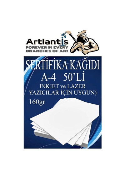 A4 Sertifika Kağıdı Kalın 50 Adet Gramajlı Fotokopi Kağıdı 160 Gr Tüm Yazıcılara Uyumlu 21x29.7 Cm Kalın Baskı Kağıdı
