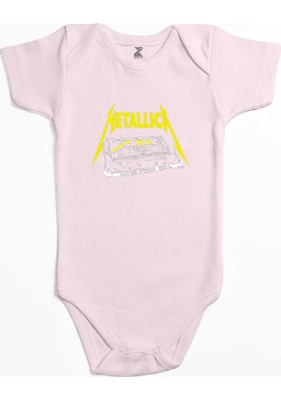 Zepplin Giyim Metallica Tape Sarı Bebek Body Zıbın