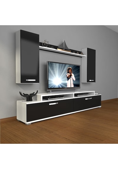 Decoraktiv Ekoflex 7 Slm Tv Ünitesi Tv Sehpası Beyaz - Siyah