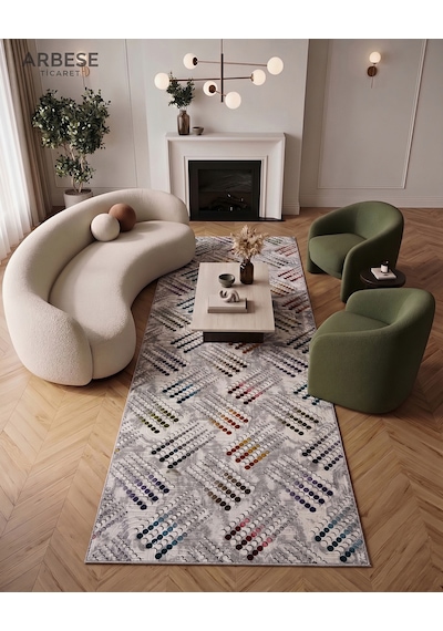 Arbese Premium Gri Renkli halı Kaymaz Tabanlı Kesme Yolluk Koridor Mutfak Salon Halısı Yüksek Kalite