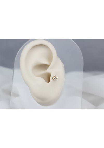 Glorria Altın Göz Tragus Piercing Çok Renkli