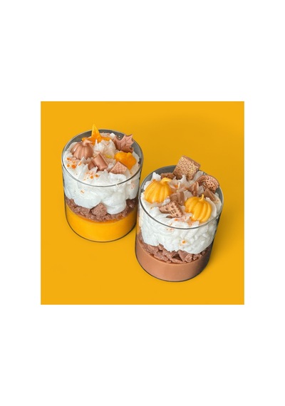 Bal Kabağı Çikolatalı El Yapımı %100 Soya Mum 2 Li Set Vanilya Çikolata Tarçın Kokulu Kahverengi