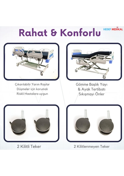 4 Motorlu Hasta Karyolasi Full Abs Asansörlü