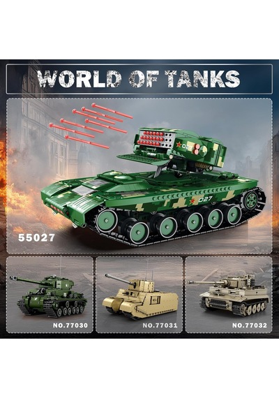 55027 Füze Tank Kumandalı&motorlu Yaratıcı Yapı Blok Seti Building Blocks Missile Tanks - 1449 Parça