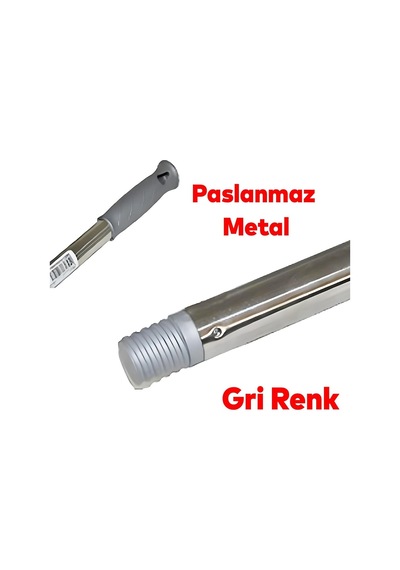 Metal Sap Sillgech Krom Renk Kalın Fırça Sapı Süpürge Çekpas Standart Metal Sap 120 Cm
