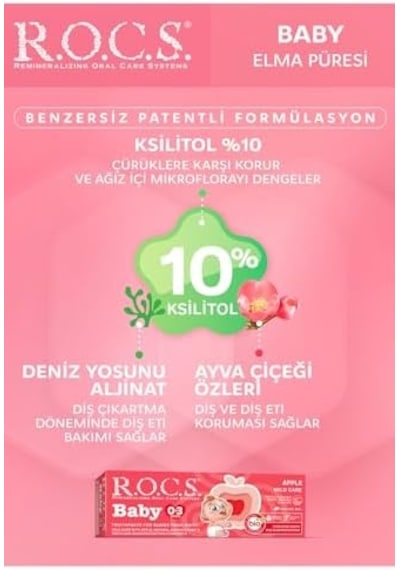 Baby Diş Macunu Elma Püresi 0-3 Ay