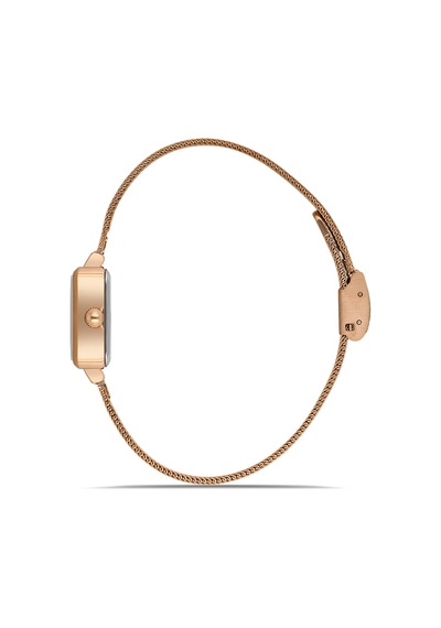 Wel 2505-7 Kadın Kol Saati Hasır Kordon, Silver Renk, 3 Atm Suya Dayanıklı Rose Gold
