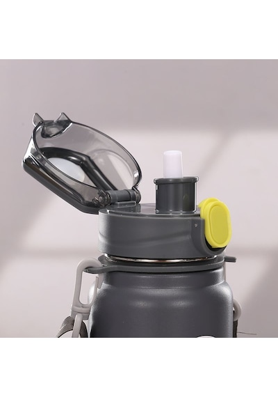 304 L Çelik Siyah 600 ML Askılı ve Pipetli Matara Suluk Cin411sy 304 L Çelik Siyah 600 ML Askılı ve Pipetli Matara Suluk Cin411sy