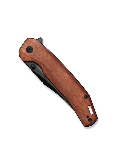Sencut Vornix Guibourtia Wood Handle Black 9cr18mov Blade Kamp Çakı Kahverengi