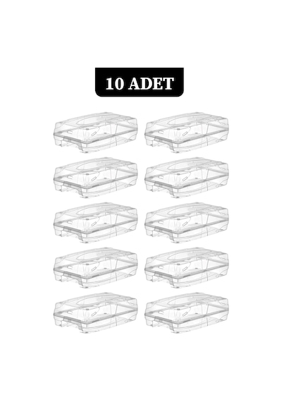 Asvera - 10'lu Kadın Ayakkabı Kutusu Şeffaf Ayakkabılık Ayakkabı Saklama Kutusu Beyaz
