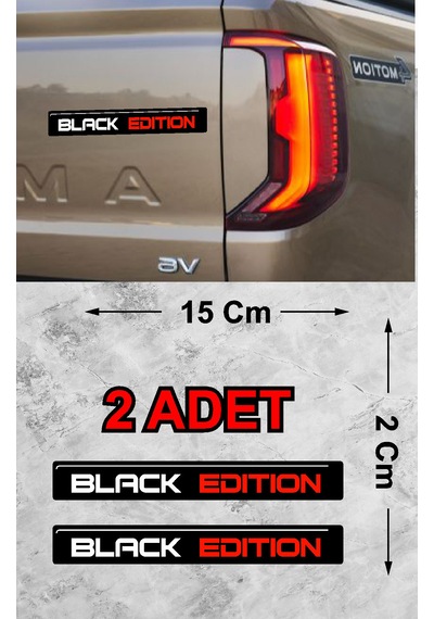 Black Edition Sticker - Araba Oto Motosiklet Cam Karavan Kask Sticker - 00200 15x2 Cm