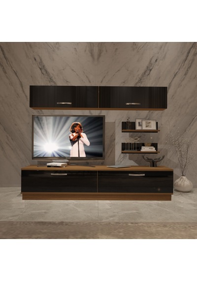 Decoraktiv Eko 5b Slm Std Tv Ünitesi Tv Sehpası Ceviz - Siyah