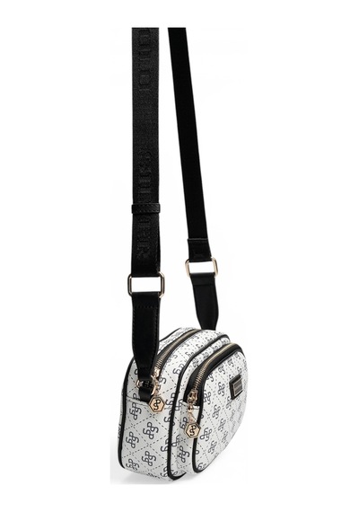 Silver & Polo Silver Polo Beyaz - Siyah Monogram Kadın Çapraz Çanta Sp1111
