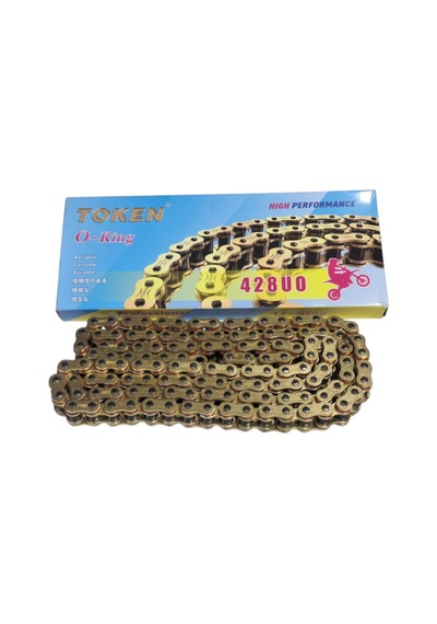 Motosiklet Zincir 428h - 128l O-ringli Gold Token İthal