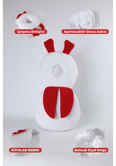 Kafa Koruma Yastığı Beyaz Uğur Böceği