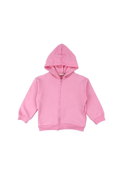 Bebegen Kız Cocuk Pembe Colorful Kapüşonlu Hırka Çok Renkli