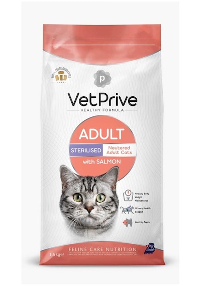Vet Prive Sterilised Kısırlaştırılmış Somonlu Yetişkin Kedi Maması 1500 G Vet Prive Sterilised Kısırlaştırılmış Somonlu Yetişkin Kedi Maması 1500 G