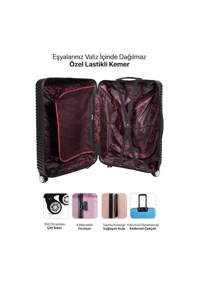 Polo&Sky Petek Model Gold Renk Orta Boy Valiz Bavul Altın